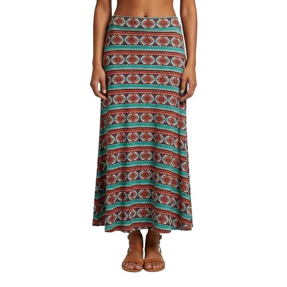Hot Ginger Dresses & Skirts - HOT Ginger Women’s‎ Multicolor Geometric Full Length Maxi Skirt Size Medium